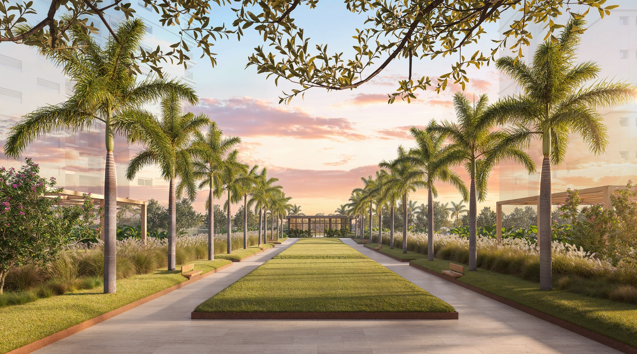 Eixo-jardim do Setor Residences